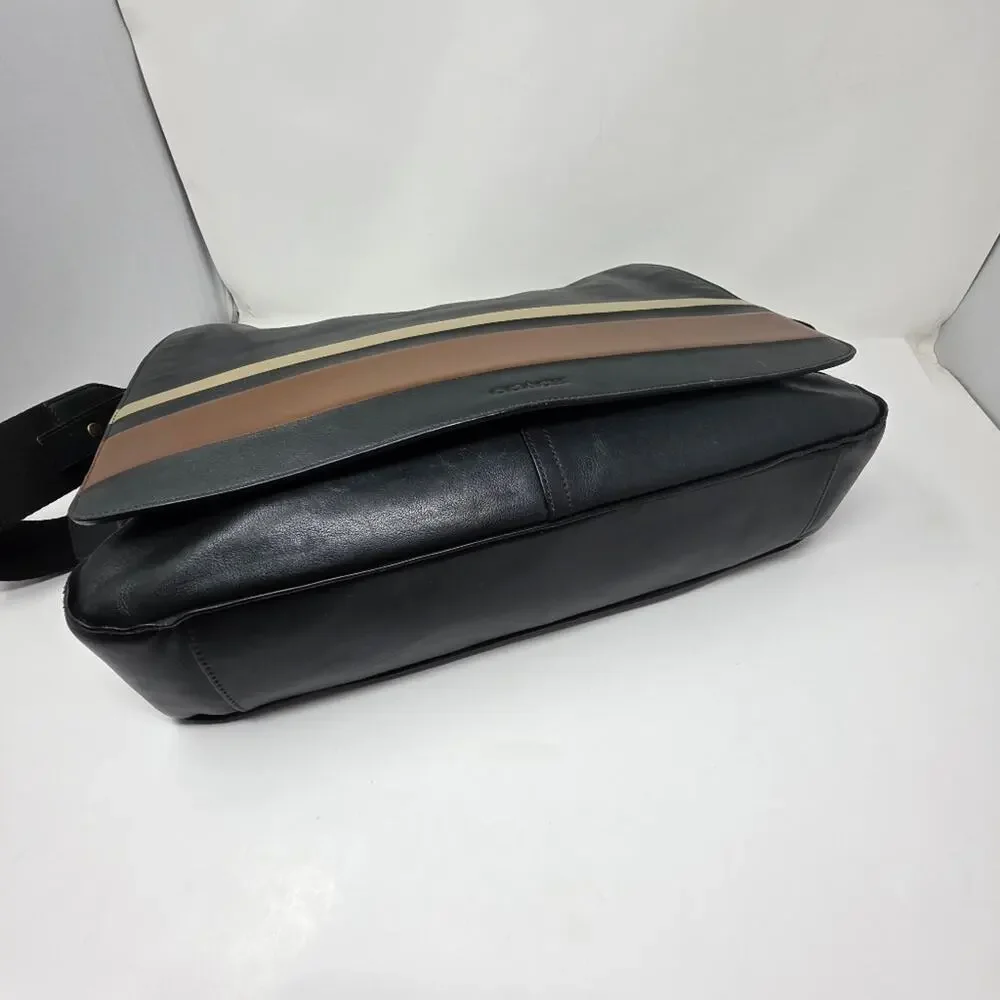 Vintage Coach Bleeker Striped leather book bag cross body  - Great condition